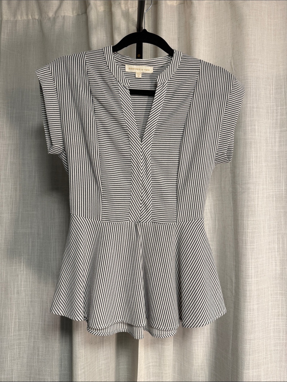 Monteau striped peplum top